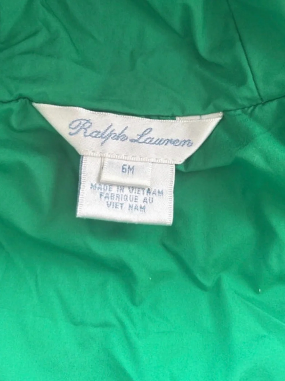 Ralph Lauren Navy Puffer Jacket with Green Lining - Kids